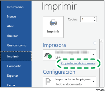 Ilustración de la pantalla del sistema operativo