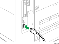 Ilustración de la conexión del cable de interfaz USB