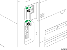 Ilustración de la parte posterior de la máquina