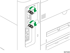 Ilustración de la parte posterior de la máquina