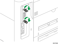 Ilustración de la parte posterior de la máquina