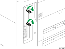 Ilustración de la parte posterior de la máquina