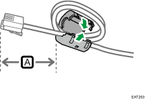 Ilustración de un cable modular con núcleo de ferrita