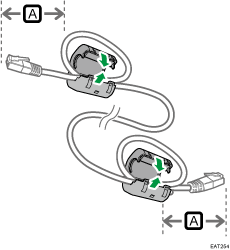 ilustración del cable de Ethernet con núcleo de ferrita