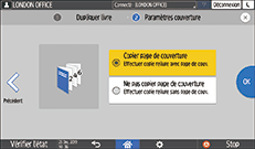 Illustration de l'écran du panneau de commande