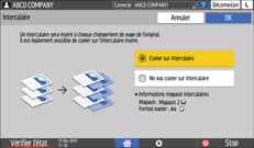 Illustration de l'écran du panneau de commande