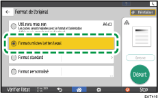 Illustration de l'écran du panneau de commande