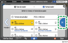 Illustration de l'écran du panneau de commande