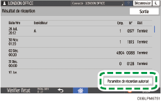 Illustration de l'écran du panneau de commande