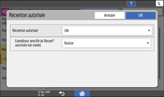 Illustration de l'écran du panneau de commande