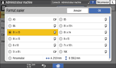 Illustration de l'écran du panneau de commande