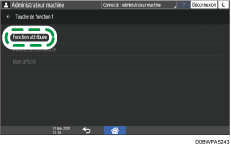 Illustration de l'écran du panneau de commande