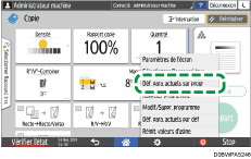 Illustration de l'écran du panneau de commande
