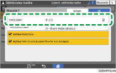 Illustration de l'écran du panneau de commande