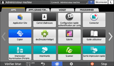 Illustration de l'écran du panneau de commande