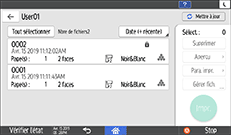 Illustration de l'écran du panneau de commande