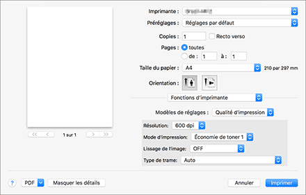 Illustration de l'écran Pilote