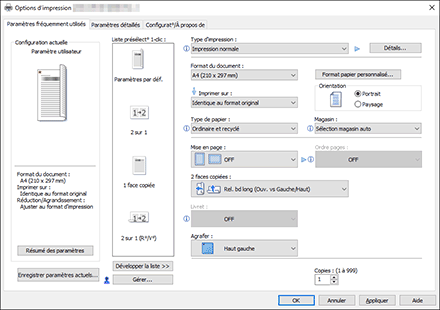 Illustration de l'écran Pilote