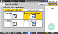 Illustration de l'écran du panneau de commande