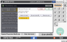 Illustration de l'écran du panneau de commande