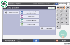 Illustration de l'écran du panneau de commande