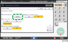 Illustration de l'écran du panneau de commande