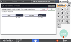 Illustration de l'écran du panneau de commande