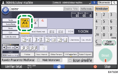 Illustration de l'écran du panneau de commande