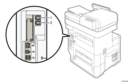 Illustration du raccordement d'une ligne téléphonique (avec numérotation)
