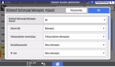 A kezelőpanel ismertetése
