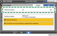 A kezelőpanel ismertetése