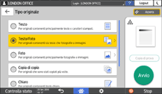 Illustrazione della schermata sul pannello di controllo