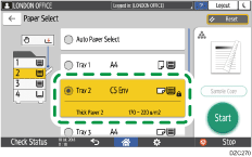 Illustrazione della schermata sul pannello di controllo