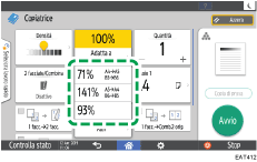 Illustrazione della schermata sul pannello di controllo
