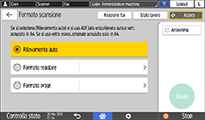 Illustrazione della schermata sul pannello di controllo