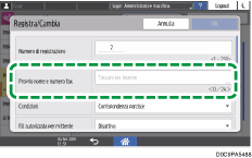 Illustrazione della schermata sul pannello di controllo