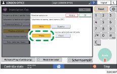 Illustrazione della schermata sul pannello di controllo