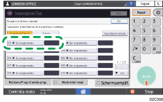 Illustrazione della schermata sul pannello di controllo