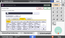 Illustrazione della schermata sul pannello di controllo