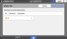 Illustrazione della schermata sul pannello di controllo