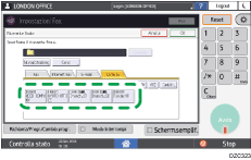 Illustrazione della schermata sul pannello di controllo