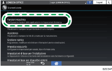 Illustrazione della schermata sul pannello di controllo