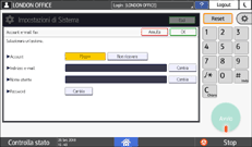 Illustrazione della schermata sul pannello di controllo