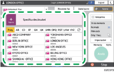 Illustrazione della schermata sul pannello di controllo