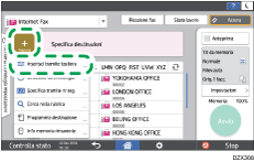Illustrazione della schermata sul pannello di controllo