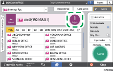 Illustrazione della schermata sul pannello di controllo