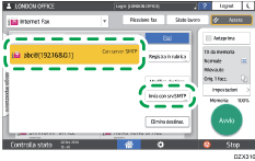 Illustrazione della schermata sul pannello di controllo