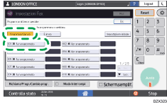 Illustrazione della schermata sul pannello di controllo