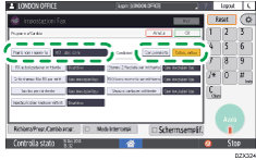 Illustrazione della schermata sul pannello di controllo