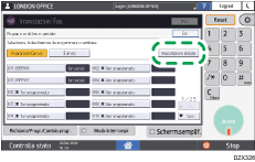 Illustrazione della schermata sul pannello di controllo